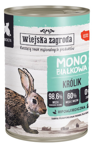 WIEJSKA ZAGRODA Monobiałkowa dla kociąt - Królik 200g