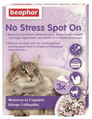 BEAPHAR No Stress Spot On dla kotów - 3 pipety