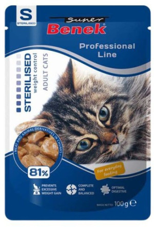 SUPER BENEK Cat Drób dla kota wysterylizowanego - saszetka 100g