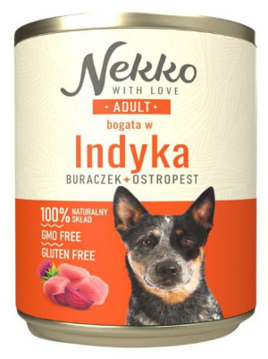 NEKKO Adult indyk, burak i ostropest 800g (puszka)