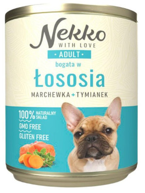NEKKO Adult łosoś, marchewka i tymianek 800g (puszka)