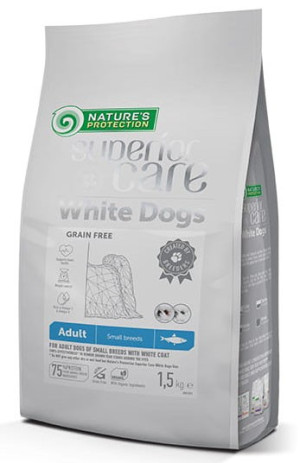 NATURES PROTECTION Superior Care White Dog Herring Adult Small Breeds śledź - 1,5kg