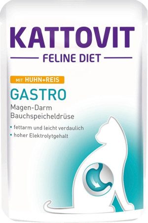 KATTOVIT Feline Diet Gastro Kurczak z ryżem 85g (saszetka)