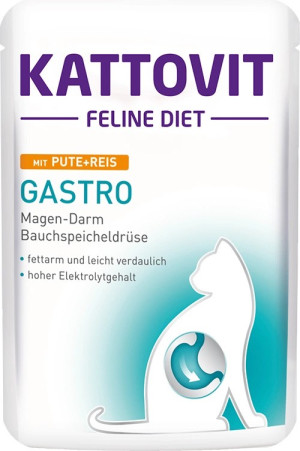 KATTOVIT Feline Diet Gastro Indyk z ryżem 85g (saszetka)