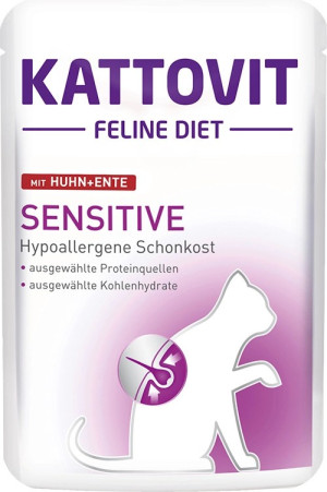 KATTOVIT Feline Diet Sensitive Kurczak i kaczka 85g (saszetka)