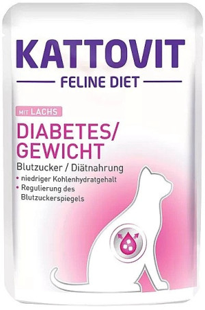 KATTOVIT Feline Diet Diabetes Łosoś 85g (saszetka)