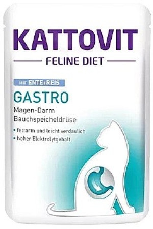 KATTOVIT Feline Diet Gastro Kaczka z ryżem 85g (saszetka)