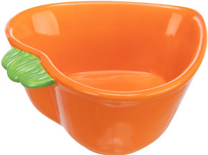 TRIXIE Miska dla gryzoni ceramiczna w kształcie marchewki 180 ml / 12 x 11 cm - pomarańczowy