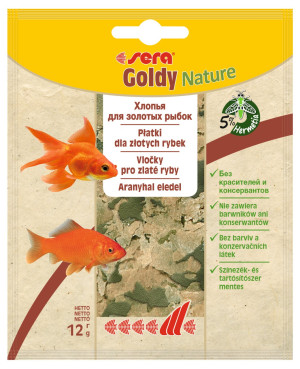 SERA Goldy Nature - pokarm dla złotych rybek (płatki) 12g