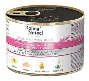 DOLINA NOTECI Premium Małe Rasy Junior - serca indyka, wątróbka z gęsi 185g