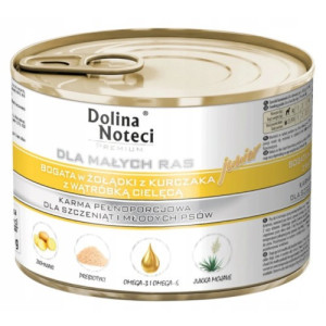 DOLINA NOTECI Premium Małe Rasy Junior - żołądki z kurczaka, wątróbka cielęca 185g