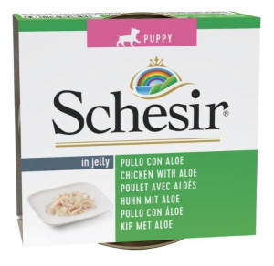 SCHESIR DOG Puppy Chicken with aloe in jelly (puszka) 12x 150g