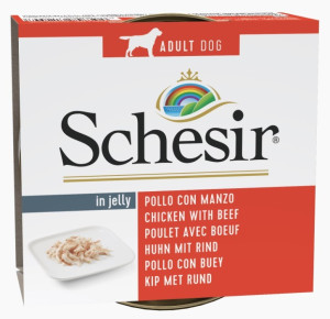 SCHESIR DOG Chicken with beef in jelly (puszka) 150g