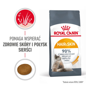 ROYAL CANIN Hair & Skin Care karma sucha dla kotów dorosłych, lśniąca sierść i zdrowa skóra 2kg