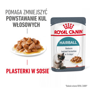 ROYAL CANIN  Hairball Care w sosie karma mokra w sosie dla kotów dorosłych, eliminacja kul włosowych 85g