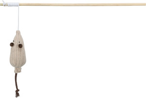 TRIXIE Wędka drewniana z myszką 40 cm
