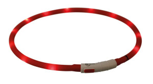 TRIXIE Migająca obroża z silikonu USB - czerwony