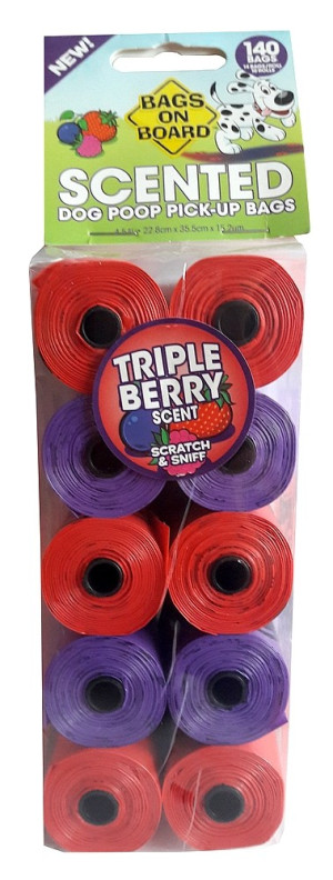 BAGS ON BOARD Woreczki Triple Berry 10 x 14 szt. (140 sztuk) perfumowane owocowo