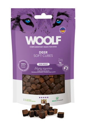 WOOLF Soft Cubes Deer Monoprotein 100g