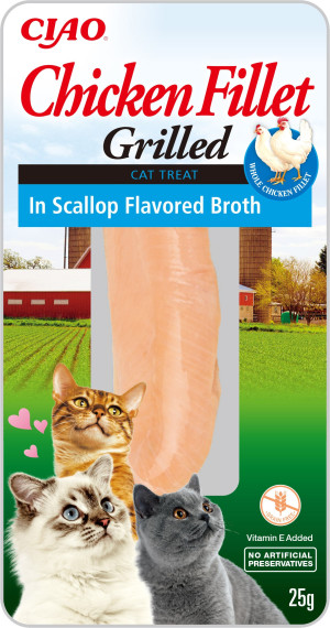 INABA Cat Filet z kurczaka w bulionie z przegrzebków 25g