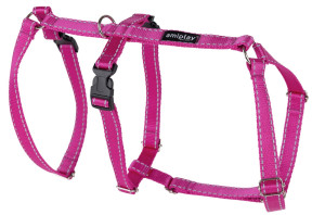 AMIPLAY Reflective Szelki regulowane Safety - Różowy S