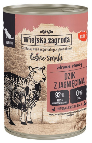 WIEJSKA ZAGRODA Senior Leśne smaki - Dzik z jagnięciną 400g
