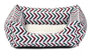 BARRY KING Legowisko dla psa 47 x 37 cm - czerwono/zielone paski
