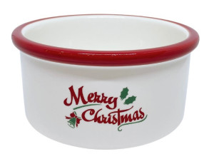 BARRY KING Miska ceramiczna dla psa Merry Christmas 16 x 6 cm - czerwona