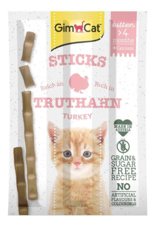 GIMCAT Sticks Paluszki z indykiem i wapniem dla kociąt 3x 3g