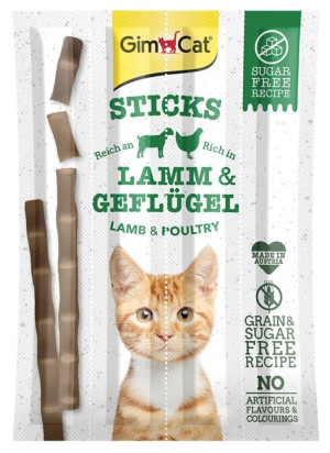 GIMCAT Sticks Paluszki dla kota z jagnięciną i drobiem 4 szt.