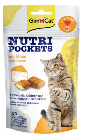 GIMCAT Nutri Pockets chrupiące poduszeczki z serem i tauryną 60g