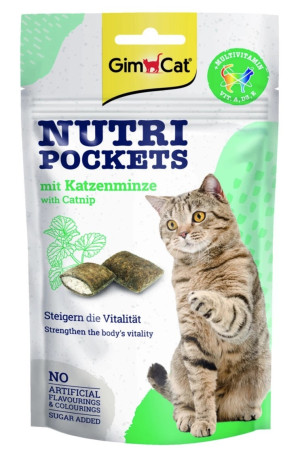 GIMCAT Nutri Pockets chrupiące poduszeczki z kocimiętką i witaminami 60g