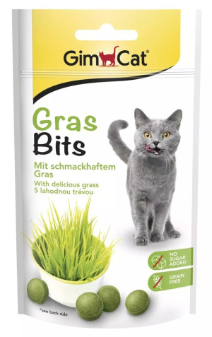 GIMCAT Gras Bits tabletki z trawą 40g