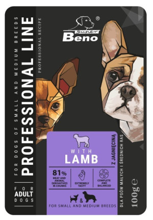 SUPER BENO DOG Lamb z jagnięciną 100g (saszetka)