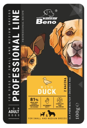SUPER BENO DOG z kaczką 100g (saszetka)
