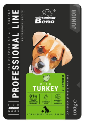 SUPER BENO SZCZENIAK z Indykiem 100g (saszetka)