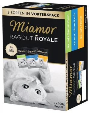 MIAMOR Ragout Royale Mix Królik, kurczak, tuńczyk w galaretce 12x 100g