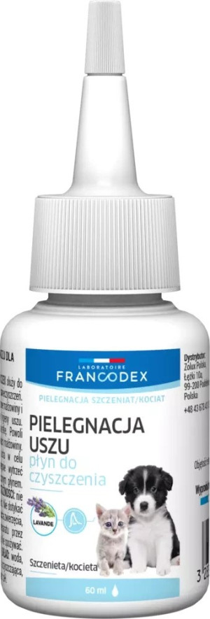 FRANCODEX Płyn do czyszczenia uszu dla kociąt i szczeniąt 60ml