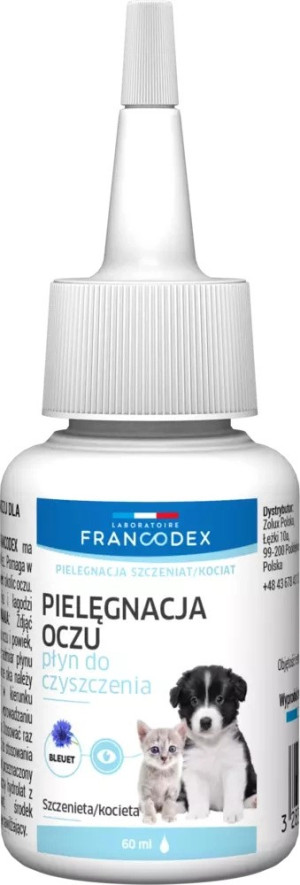 FRANCODEX Płyn do czyszczenia oczu dla kociąt i szczeniąt 60ml