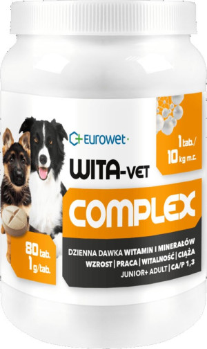 EUROWET Wita-Vet Ca/P 1,3 (1g) - Junior/Adult 80tabl.