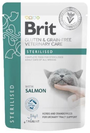 BRIT Veterinary Diets Cat Pouches Fillets in Gravy Sterilised 85g