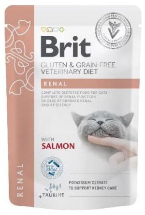 BRIT Veterinary Diets Cat Pouches Fillets in Gravy Renal 85g