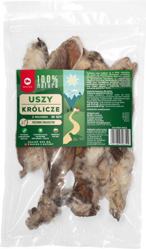 MACED 100% Natura Uszy królicze z włosem 10 szt. (opakowanie)