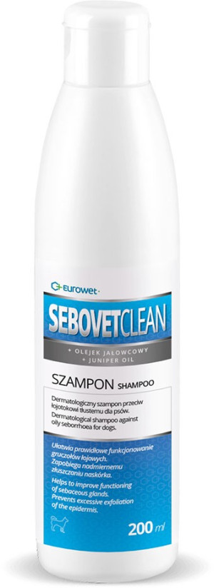 EUROWET Sebovet Clean - Szampon przeciw łojotokowi dla psów 200ml