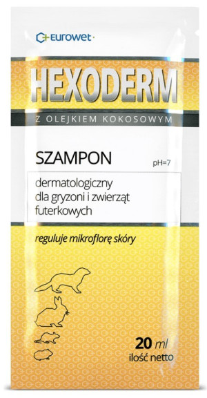 EUROWET Hexoderm - Szampon dla gryzoni i zwierząt futerkowych 20ml