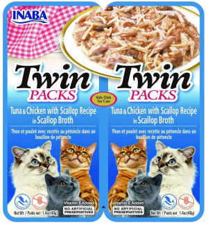 INABA CAT Twin Tuna, Chicken and Scallop 2x 40g