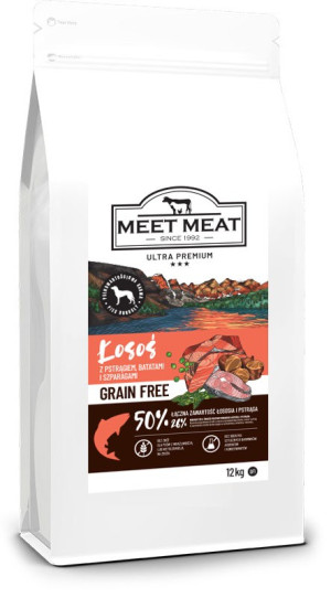 MEET MEAT Grain Free Salmon & Trout - Łosoś z pstrągiem, batatami i szparagami 2x 12kg