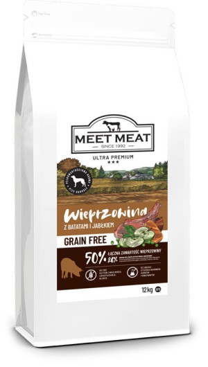 MEET MEAT Grain Free Adult Pork with Sweet Potato - Wieprzowina z batatami i jabłkiem 2 kg