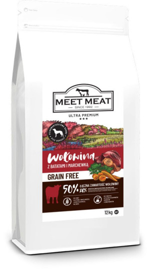 MEET MEAT Grain Free Angus Beef - Wołowina z batatami i marchewką 2kg