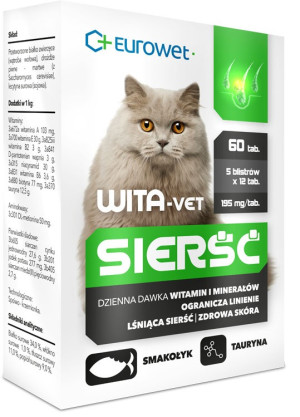EUROWET Wita-Vet Sierść - kot 60 tabl.